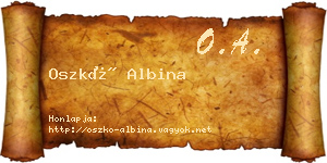 Oszkó Albina névjegykártya